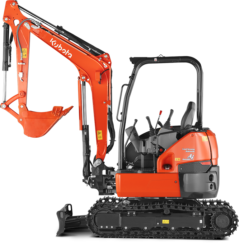 Kubota U30-6S Mini Excavator - Zero Tail Swing Feature